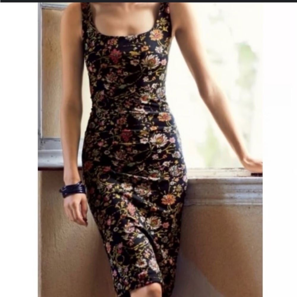 Peruvian Connection Turkish Floral Midi Dress S